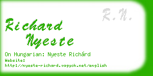 richard nyeste business card