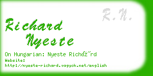 richard nyeste business card